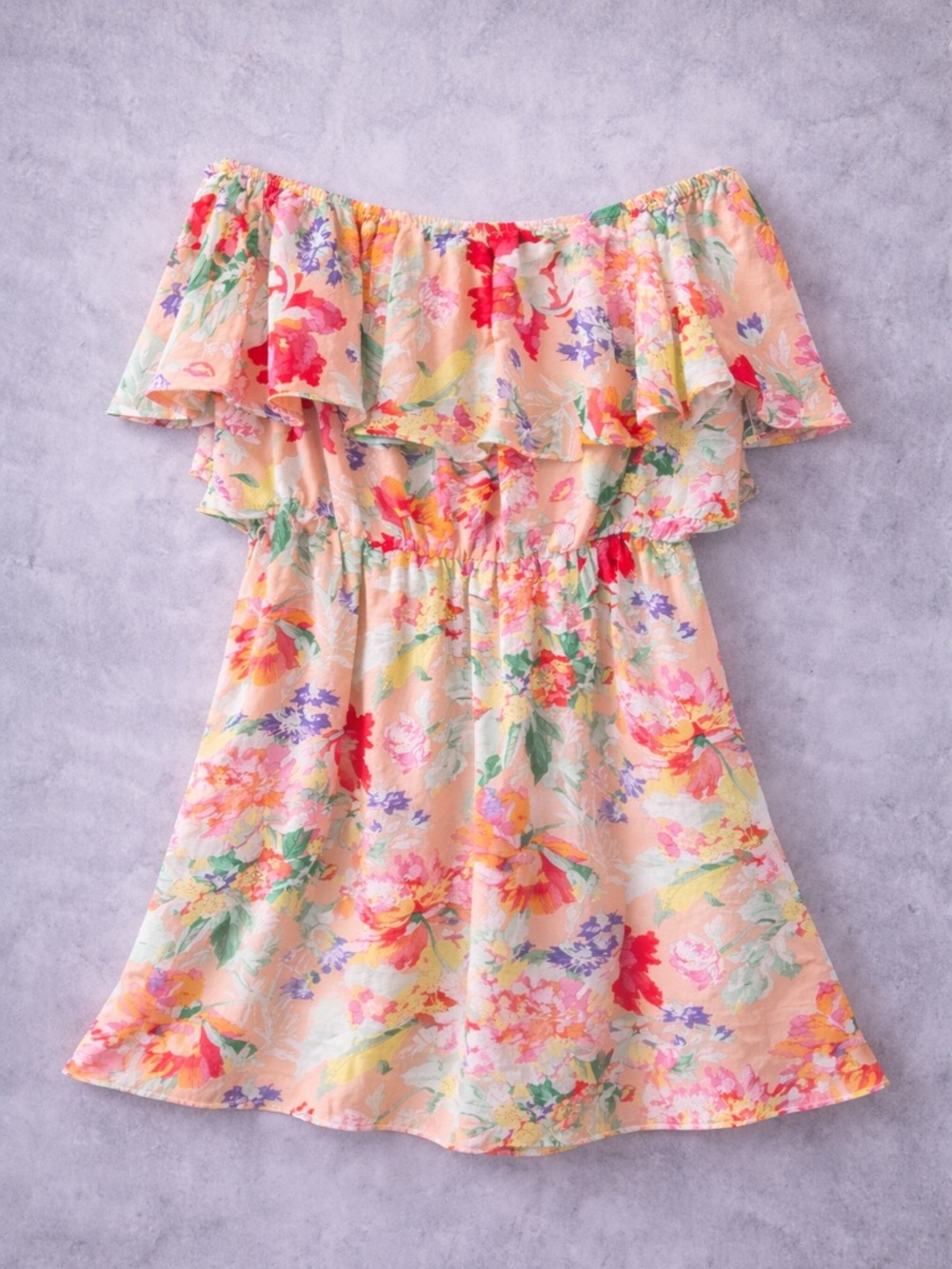 Forever 21 Floral Off Shoulder Dress Large
